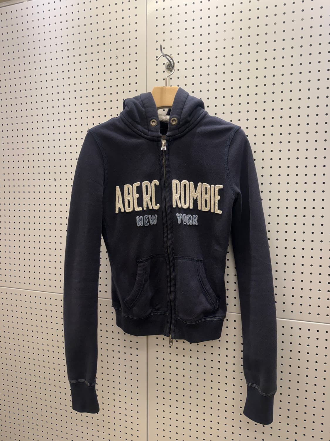 아베크롬비 로고 집업 후드 네이비 U457 상품이미지2