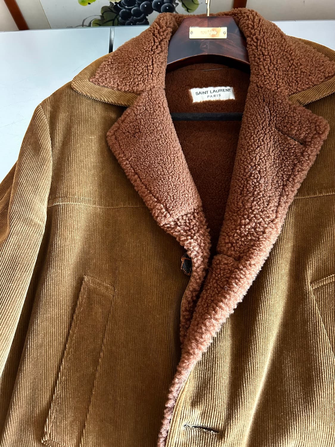 생로랑 코듀로이 무스탕 코트 상품이미지9