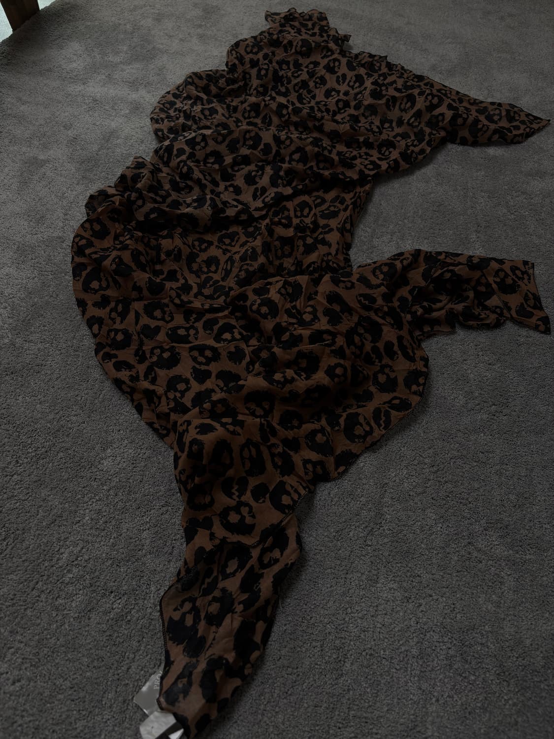 Vintage v-kei punk mood leopard scarfa 상품이미지1