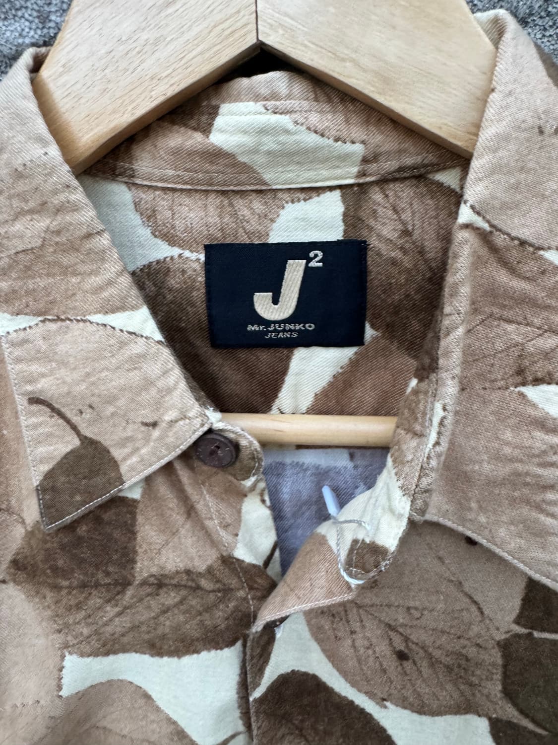 일본 빈티지 코튼 100 낙엽 에스닉 패턴 셔츠 상품이미지4