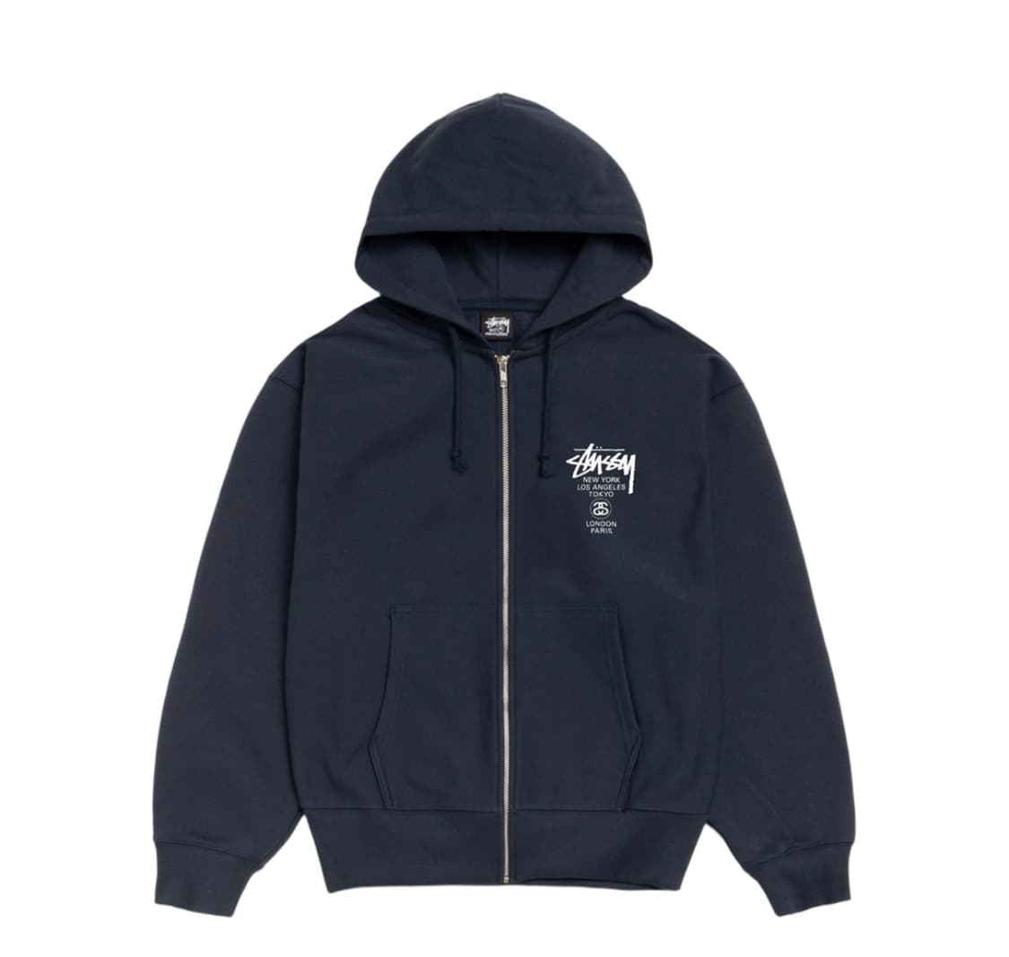 (새상품)스투시 월드투어 후드집업 네이비 xl 상품이미지1