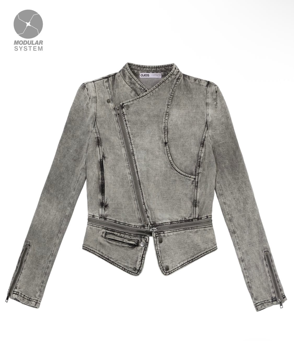 오호스 Span Denim Rider Jacket [Grey] 상품이미지1