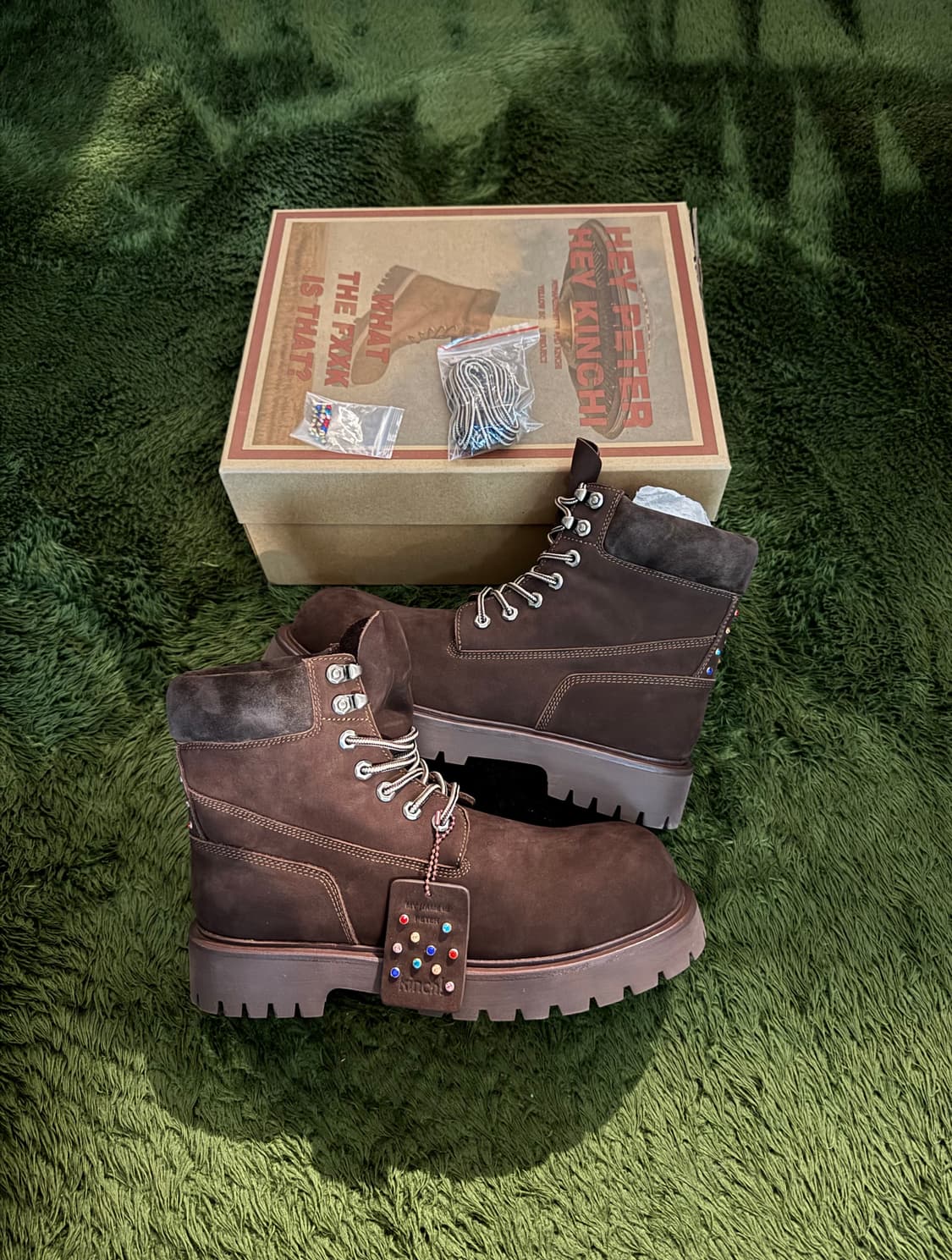 [290] 킨치 마이네임이즈피터 콜라보 옐로우 부츠 888 브라운 상품이미지1