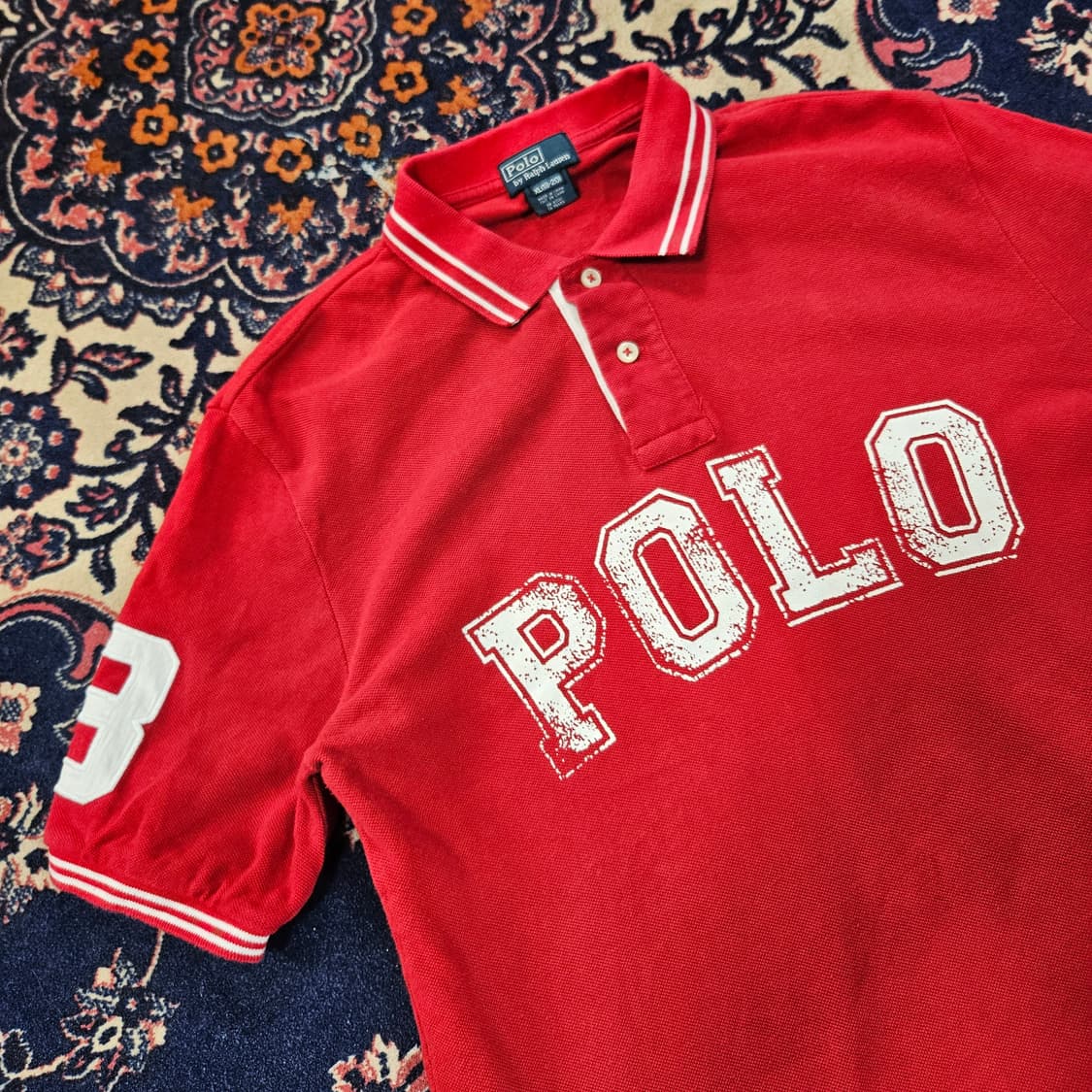 폴로랄프로렌 워싱로고 반팔 카라넥 티셔츠  상품이미지2