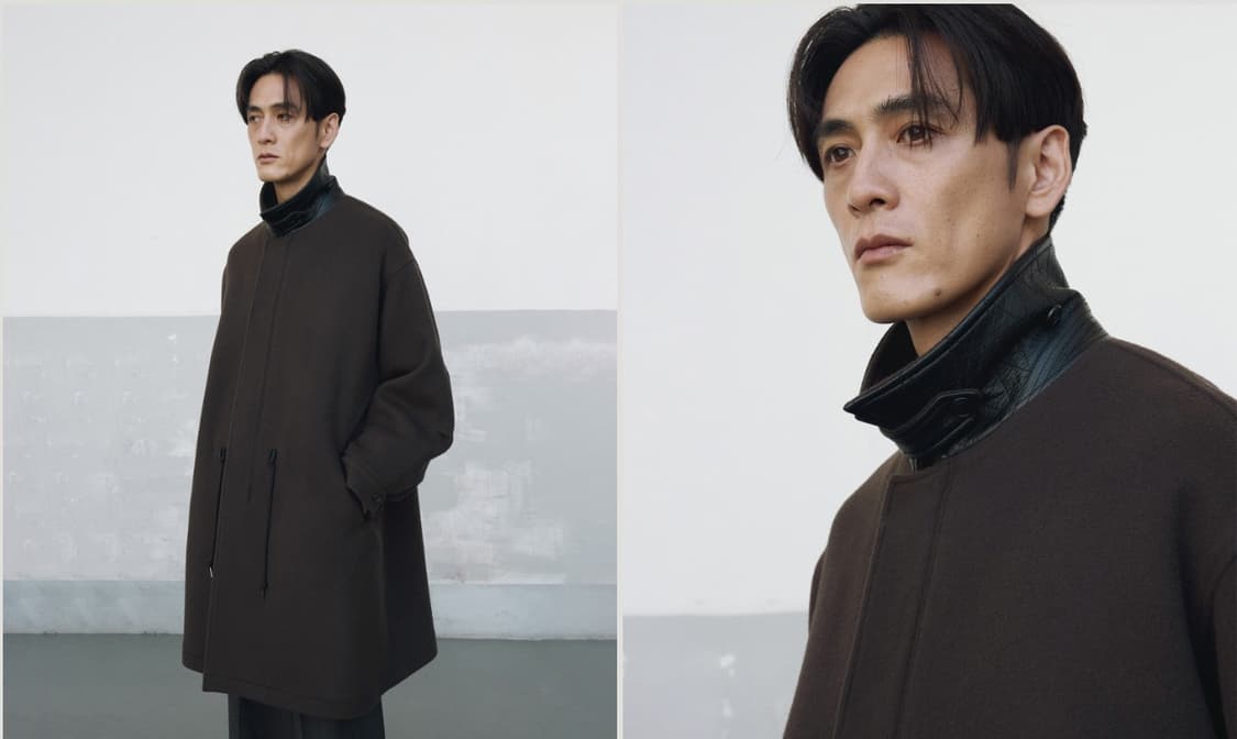 [25aw 신상]어나더오피스 라이브러리 울 모즈 코트 차콜브라운2사 상품이미지2