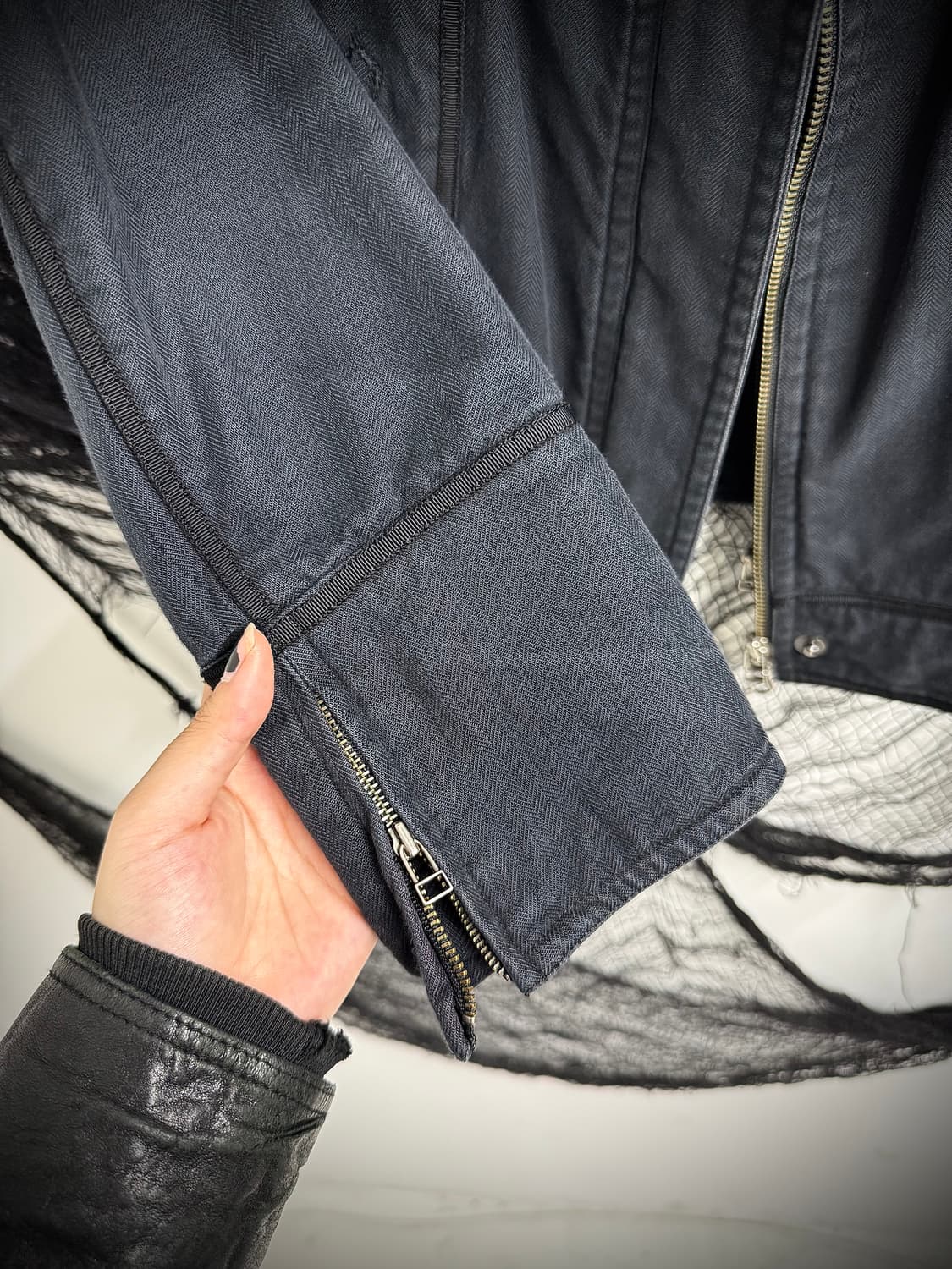 00s collar double zipper jacket 상품이미지4