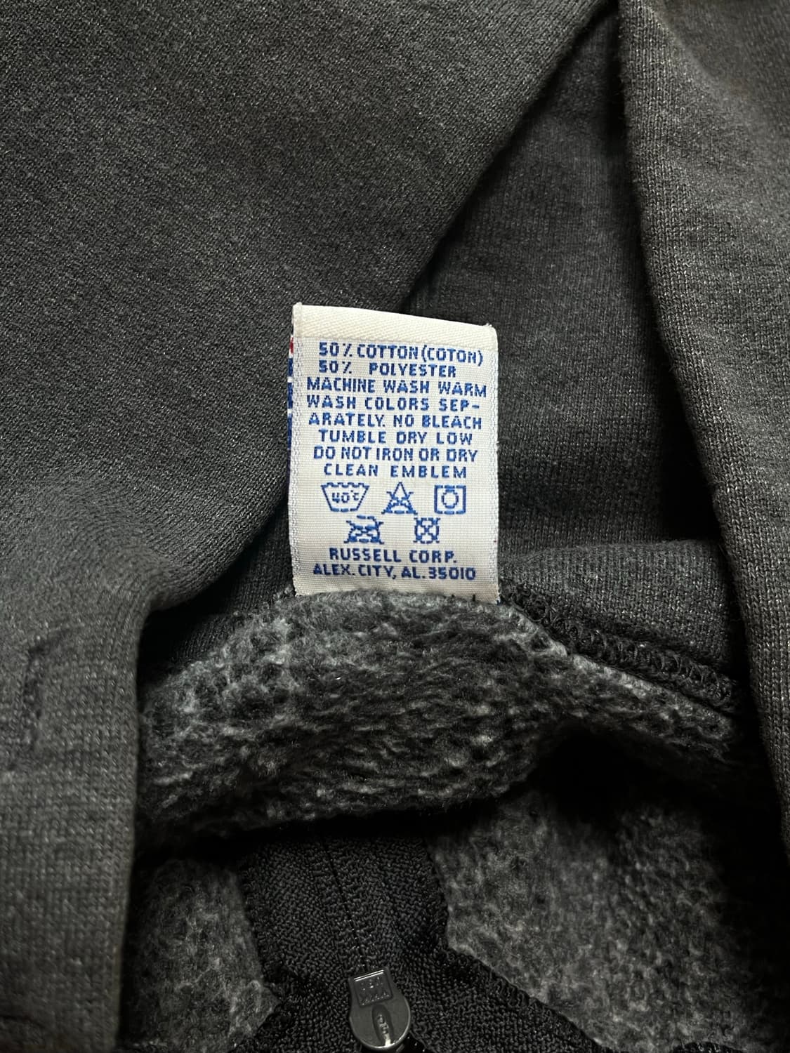 빈티지 USA 러셀 후드집업 L 차콜 상품이미지4