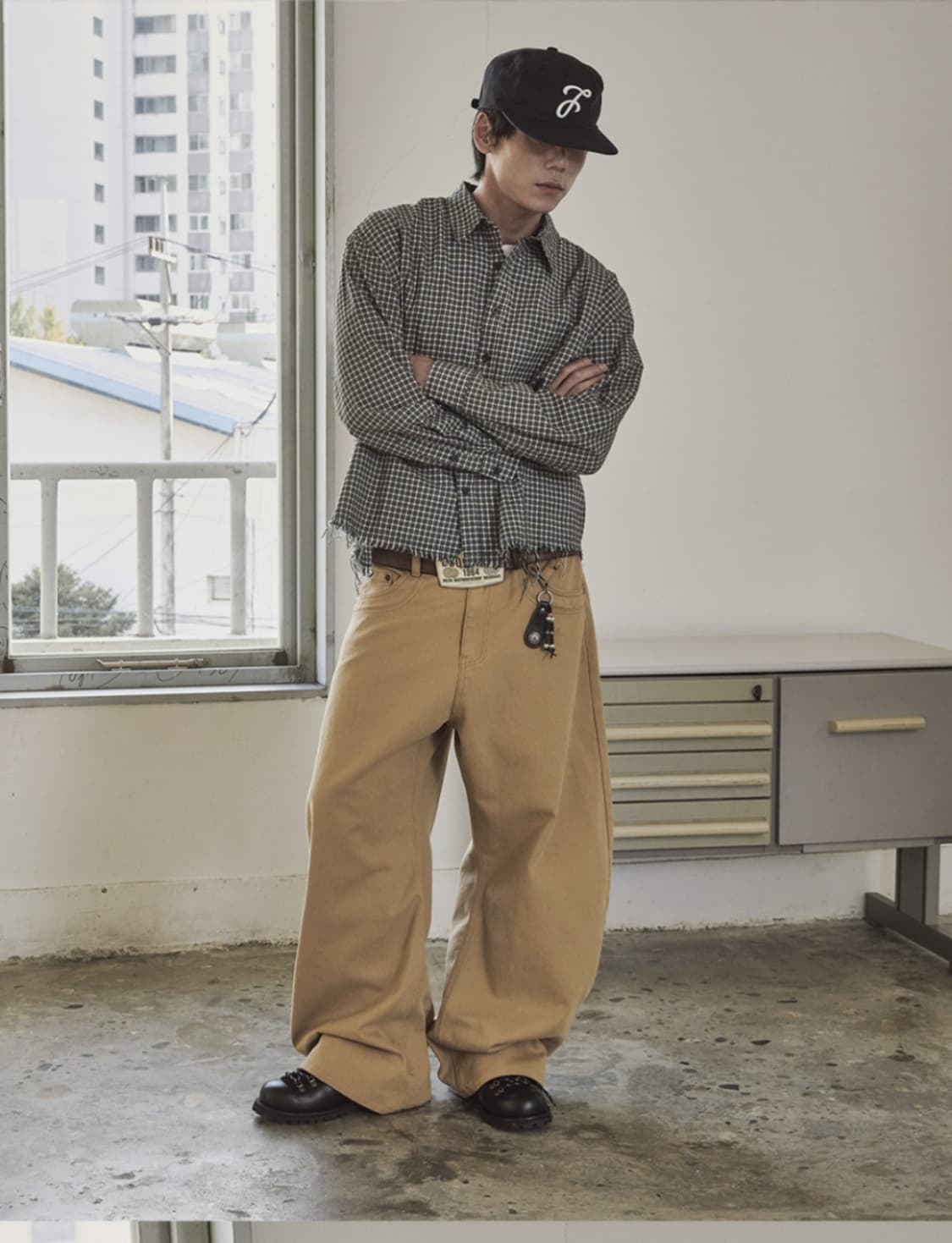 테이크이지 크롭 체크셔츠s 상품이미지6