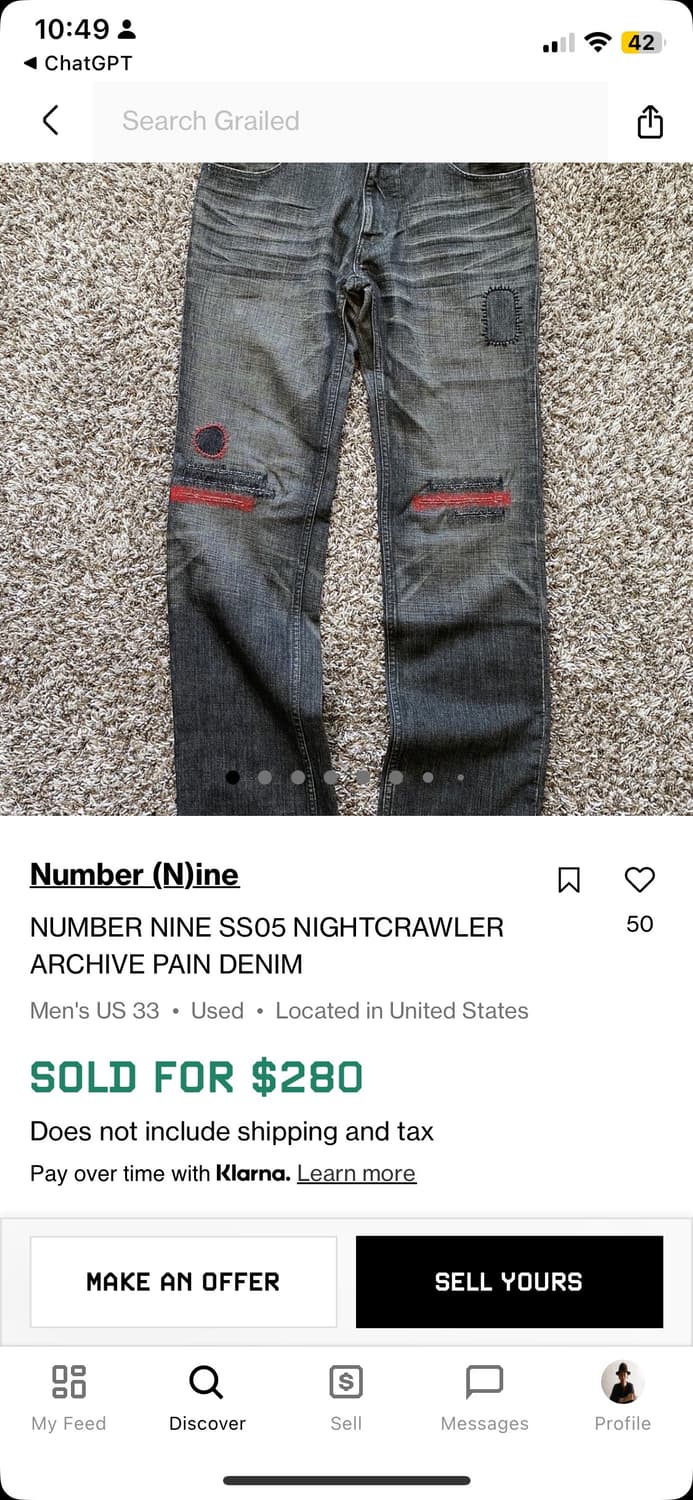 05ss 넘버나인 나이트크롤러진 상품이미지5