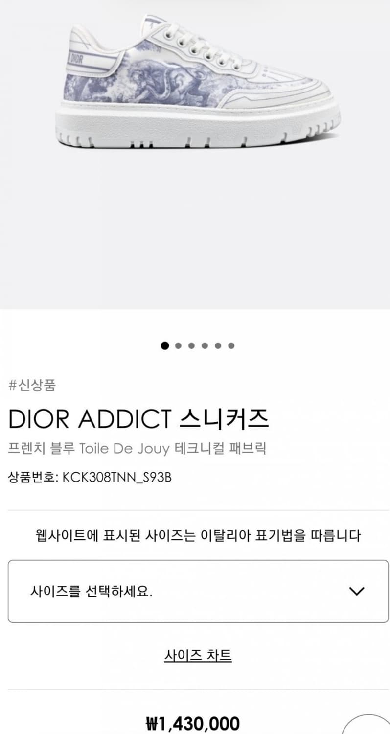 디올 어딕트 스니커즈 37.5 풀박스 수지 신발 상품이미지10
