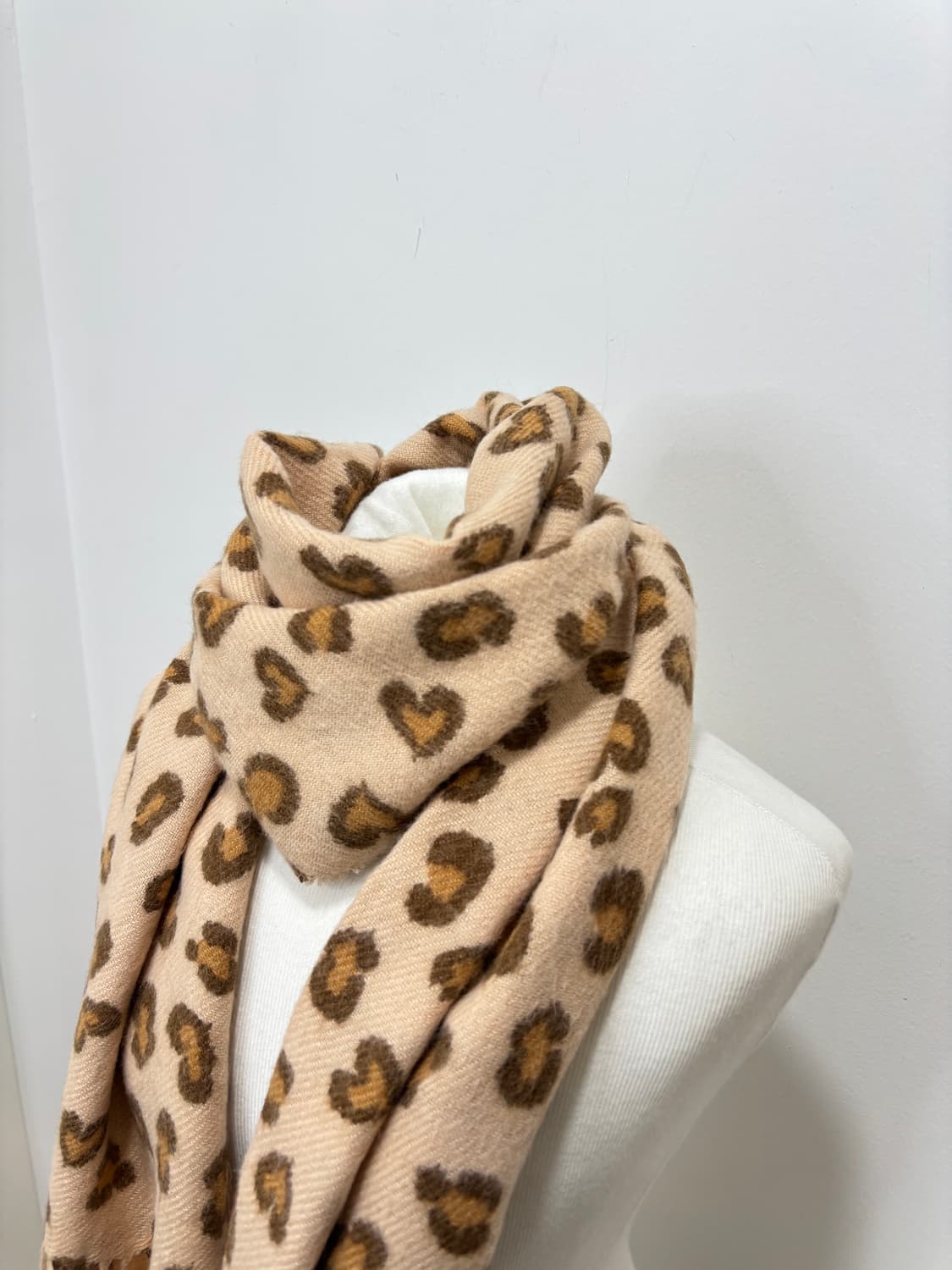살구 브라운 레오파드 호피 머플러 목도리 상품이미지4