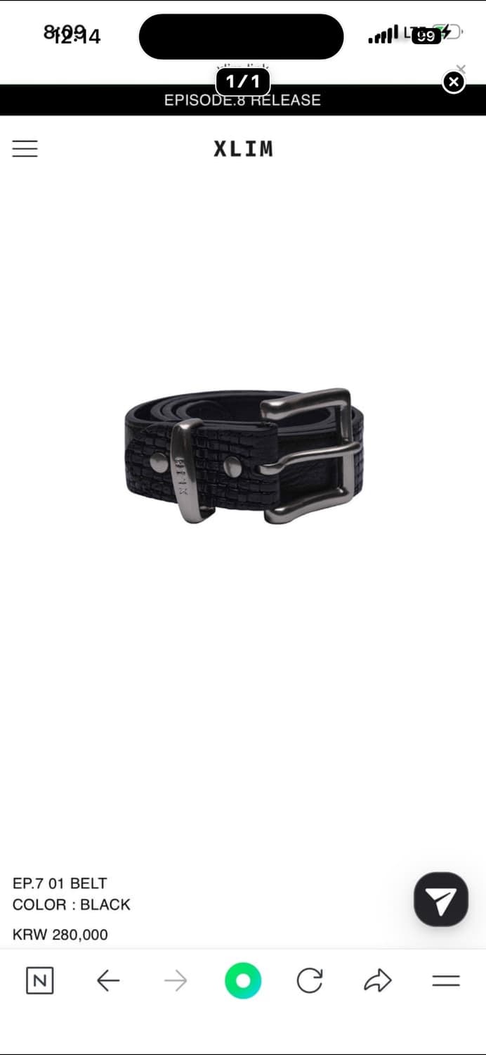 xlim ep.7 01 belt black  상품이미지1