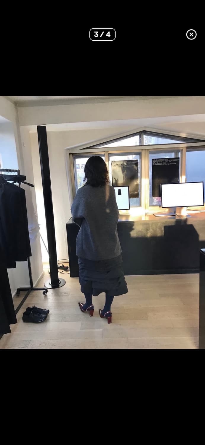 eonts  piled wool skirt 울 스커트 새상품 상품이미지5