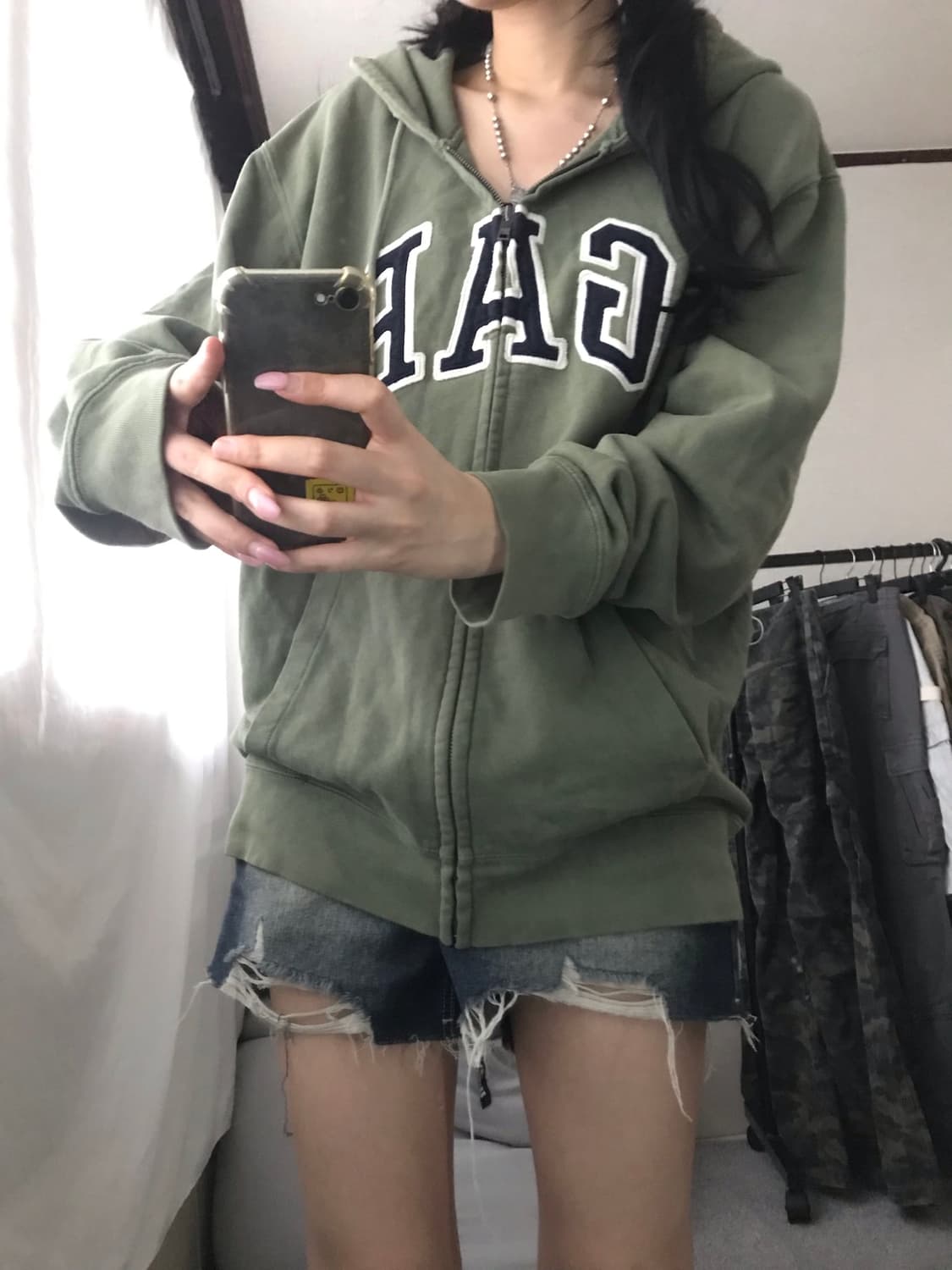 갭 카키 후드집업 상품이미지1