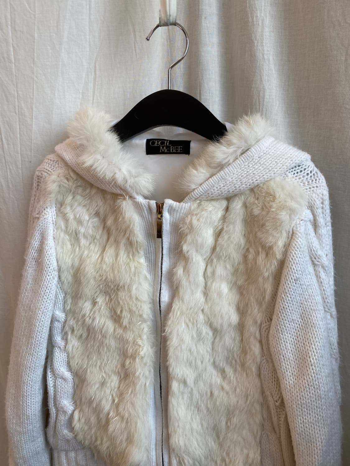 CECIL MCBEE 화이트퍼집업자켓(M) 상품이미지3