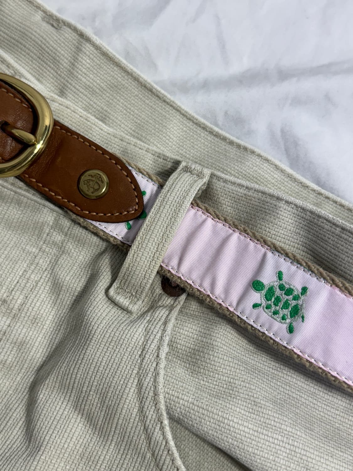 Usa 브룩스 브라더스 터틀 자수 레더 벨트 상품이미지4