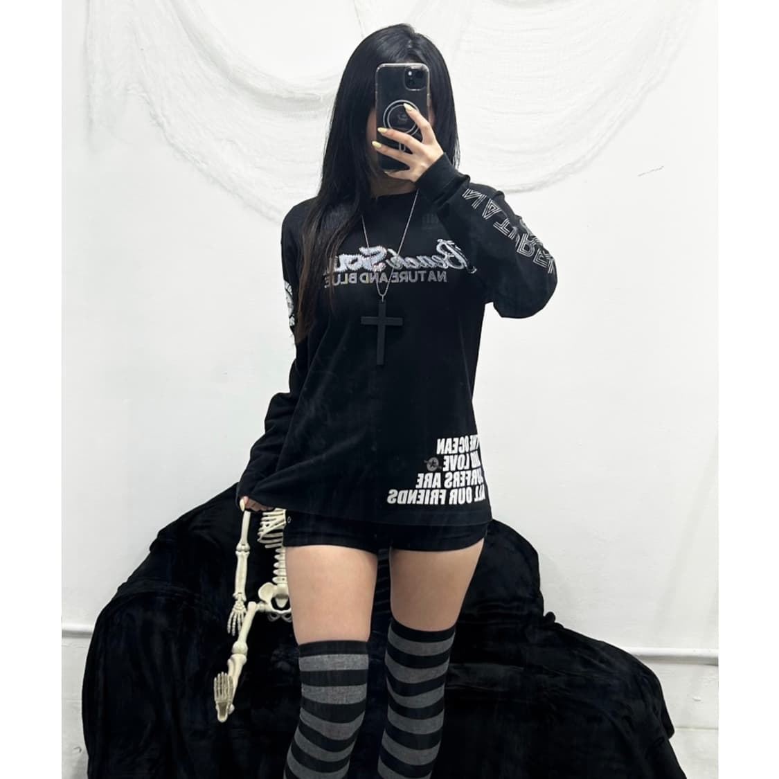 Y2K PUNK RHINESTONE LONGSLE 상품이미지1
