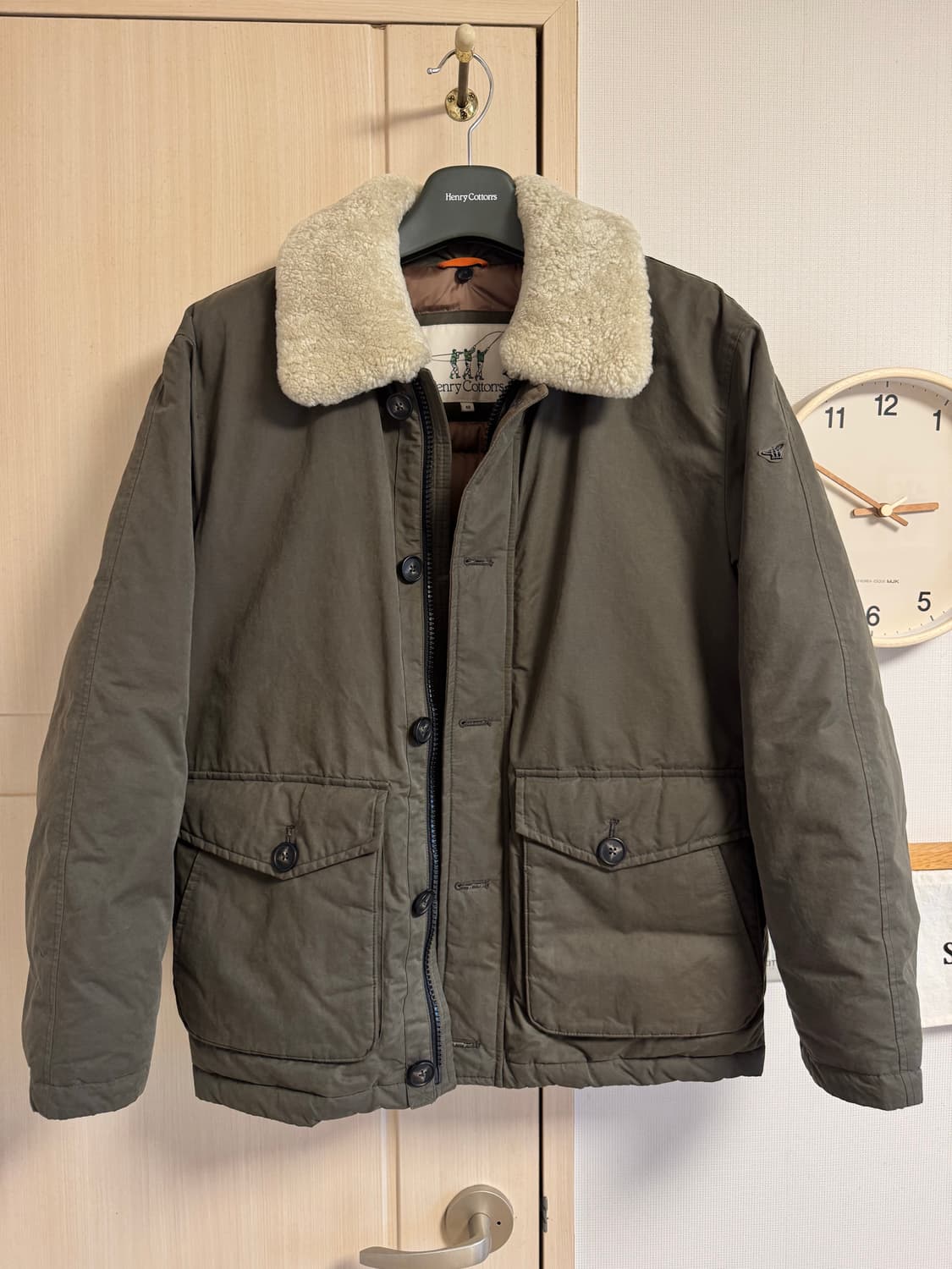 헨리코튼 스핏파이어 구스다운 패딩점퍼 (카키/100) 민트급 급처!! 상품이미지1