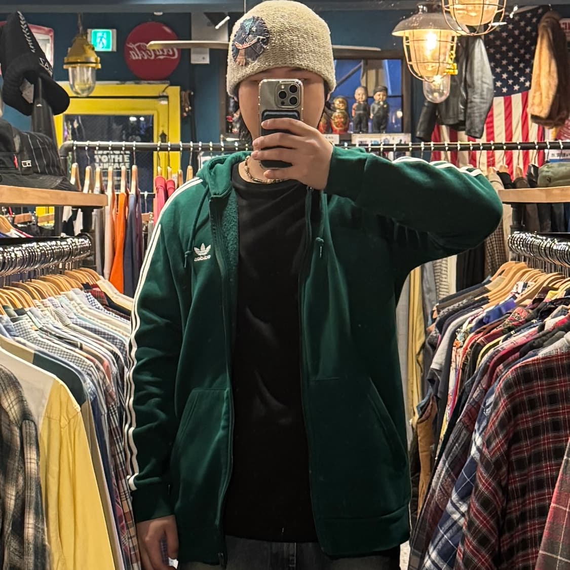 adidas 아디다스 삼선 기모 집업 후드티 상품이미지3