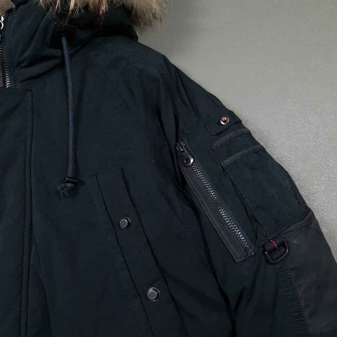 코오롱 시리즈 나누크 라쿤 퍼 대장급 헤비 다운 패딩 점퍼 다크그린 카키 상품이미지4