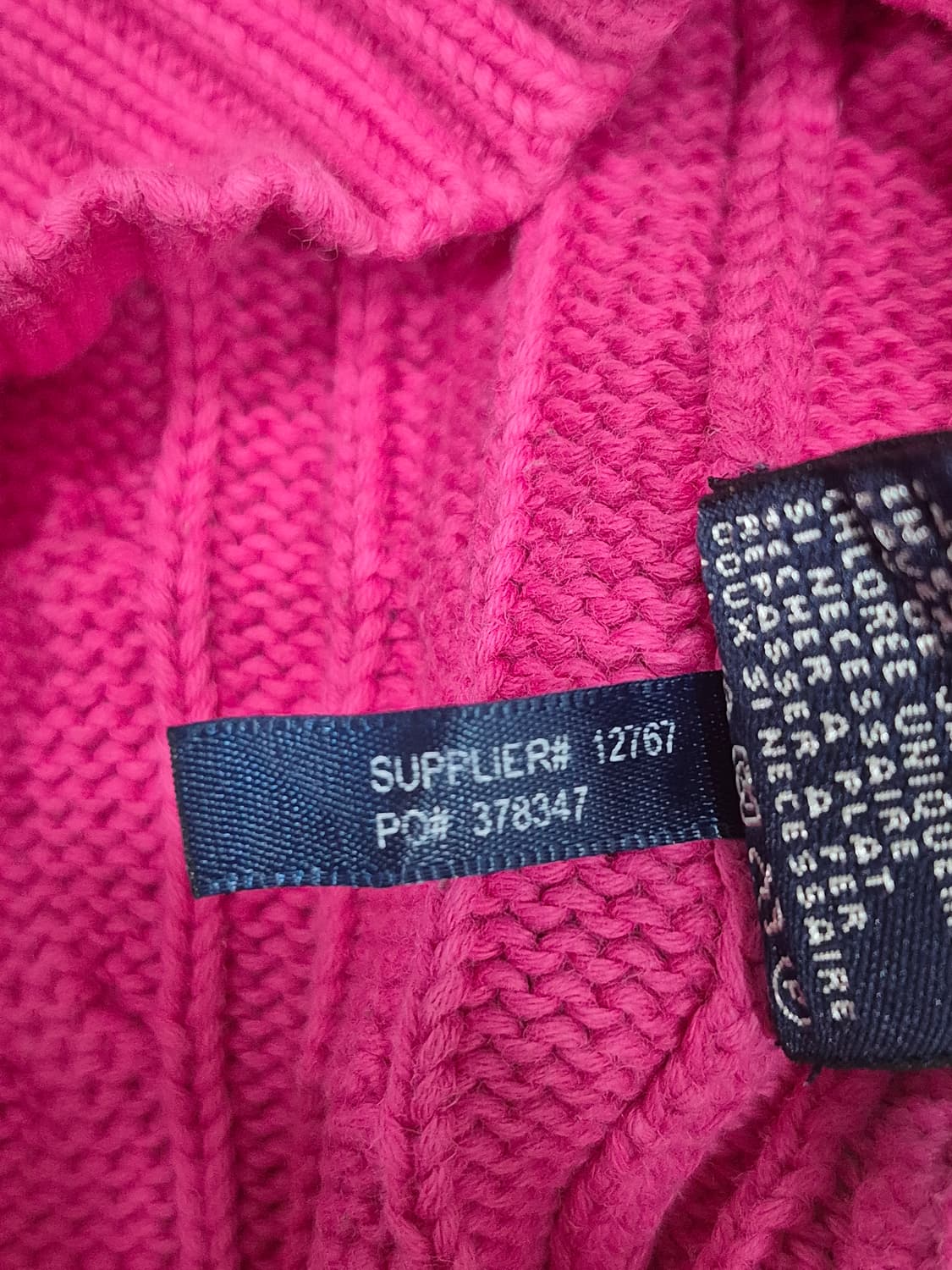 랄프로렌 스포츠 핫핑크 케이블 니트 스웨터 여성 M사이즈 상품이미지7
