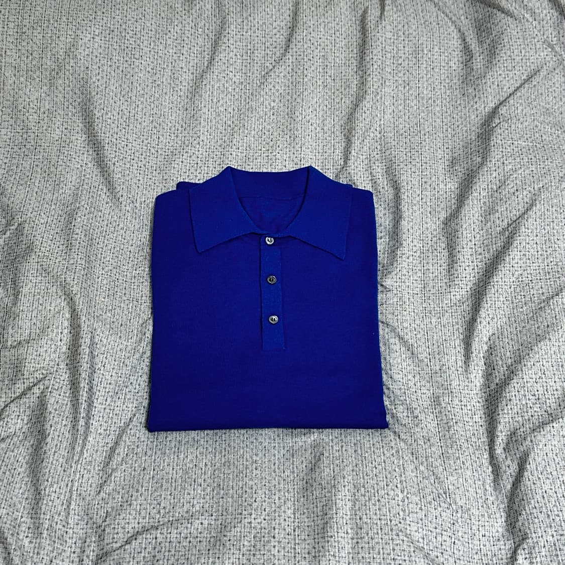 [M] Cotton Cashmere Polo Shirt Blue 상품이미지4