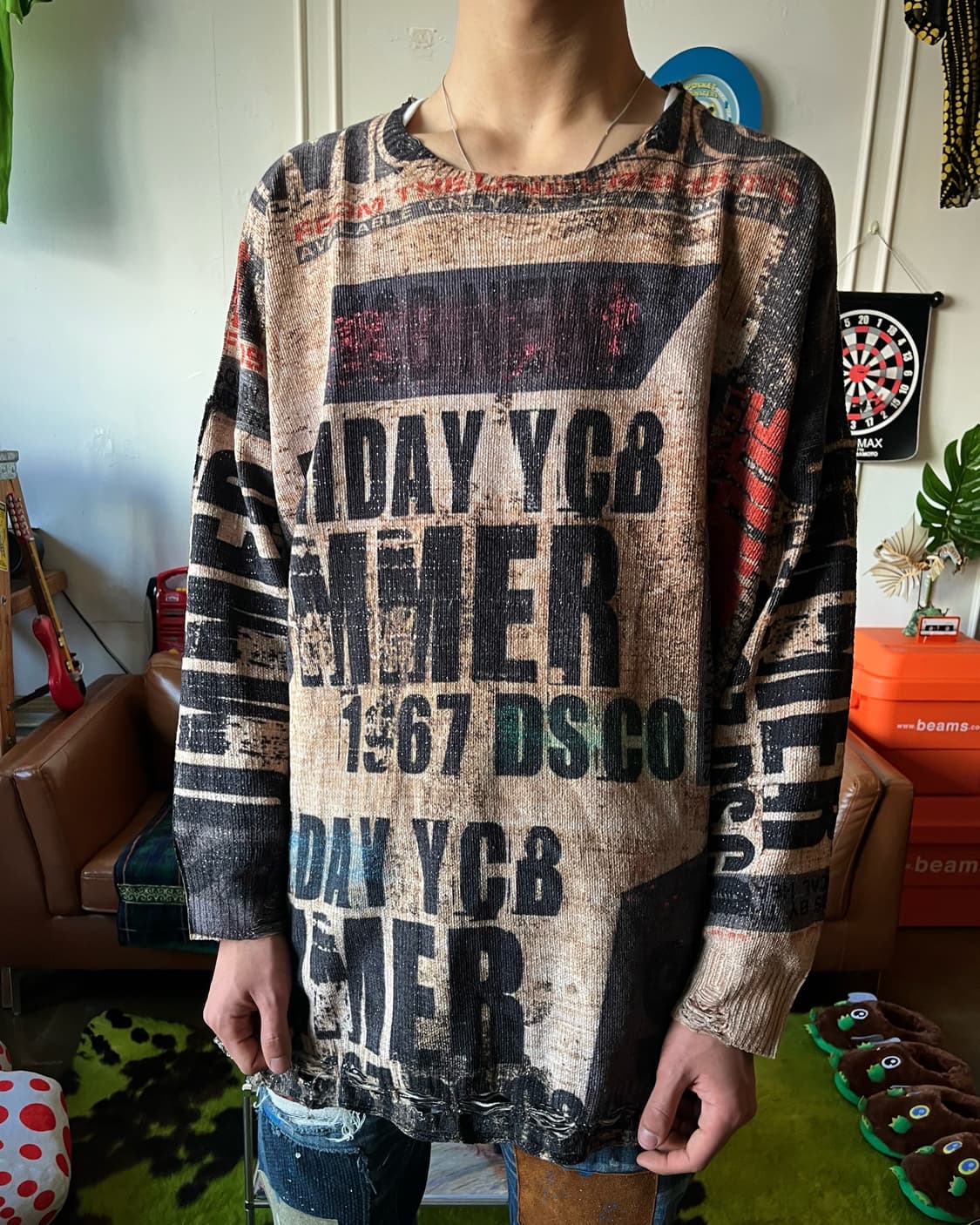 Jpn Vintage Damage Grunge Lettering Knit 상품이미지2