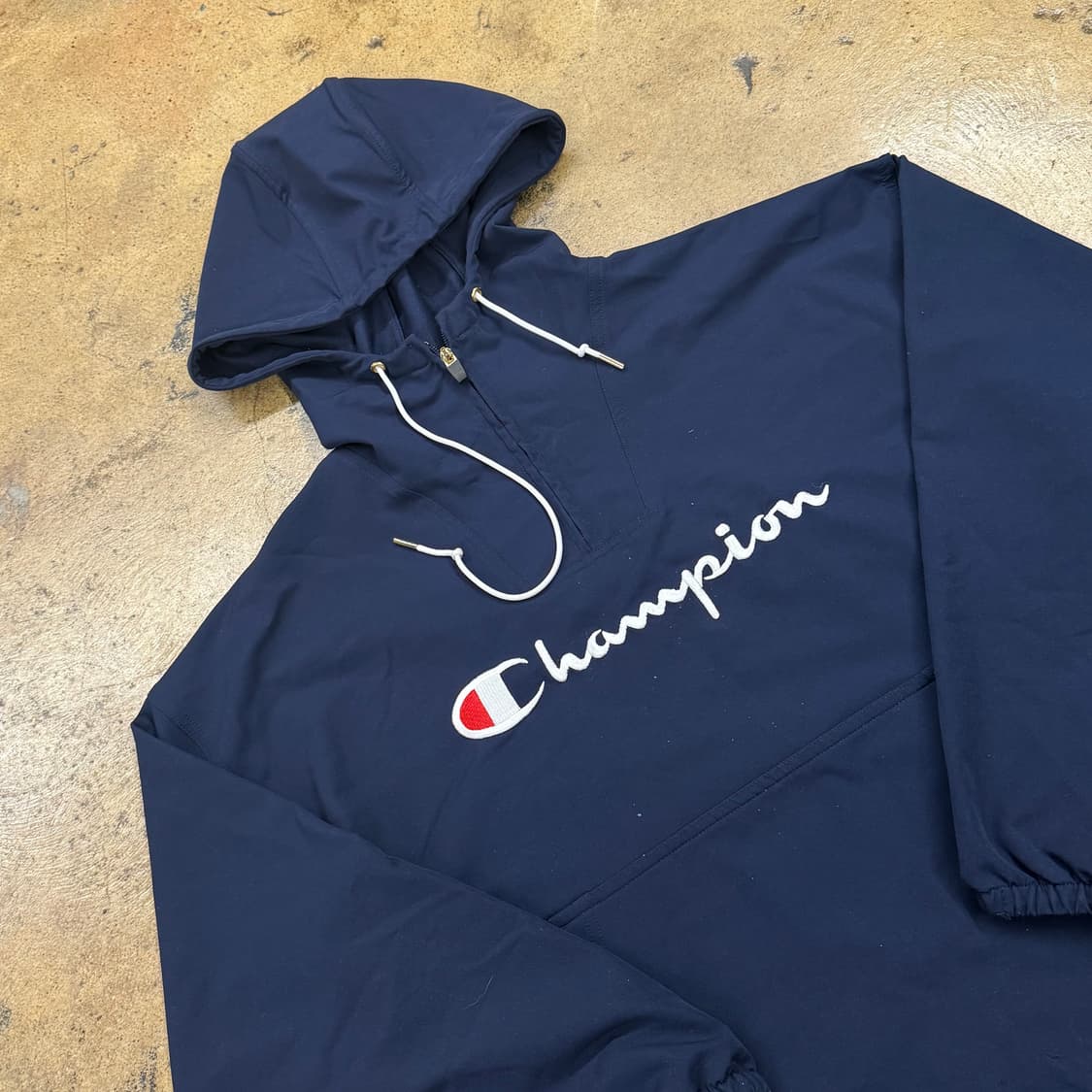 [정품/M] 챔피온 네이비 후드 아노락 반집업 바람막이 b14 상품이미지1