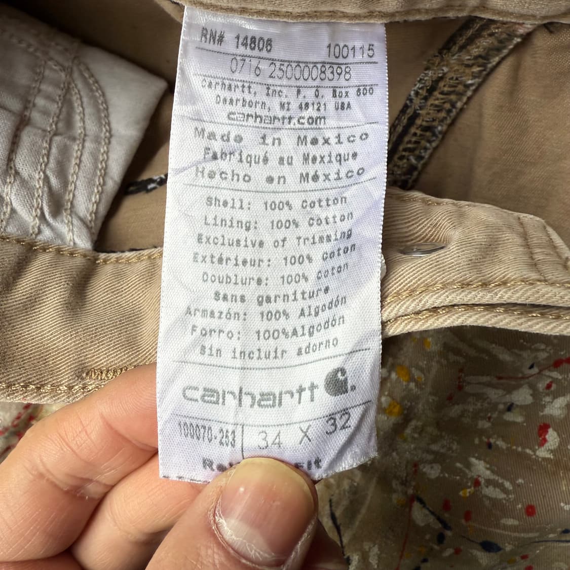 칼하트 페인팅 워크팬츠 상품이미지5