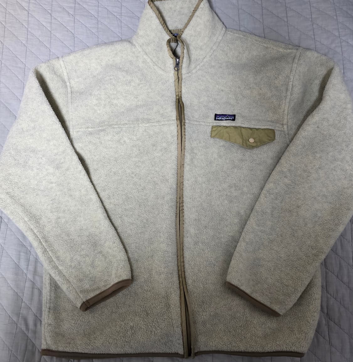 [L] 90s 빈티지 파타고니아 신칠라 플리스 집업 자켓 아이보리 오트밀 상품이미지1