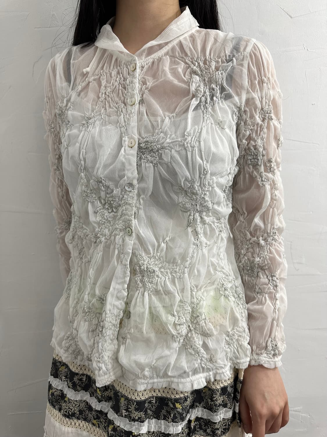 design seethrough blouse 상품이미지2