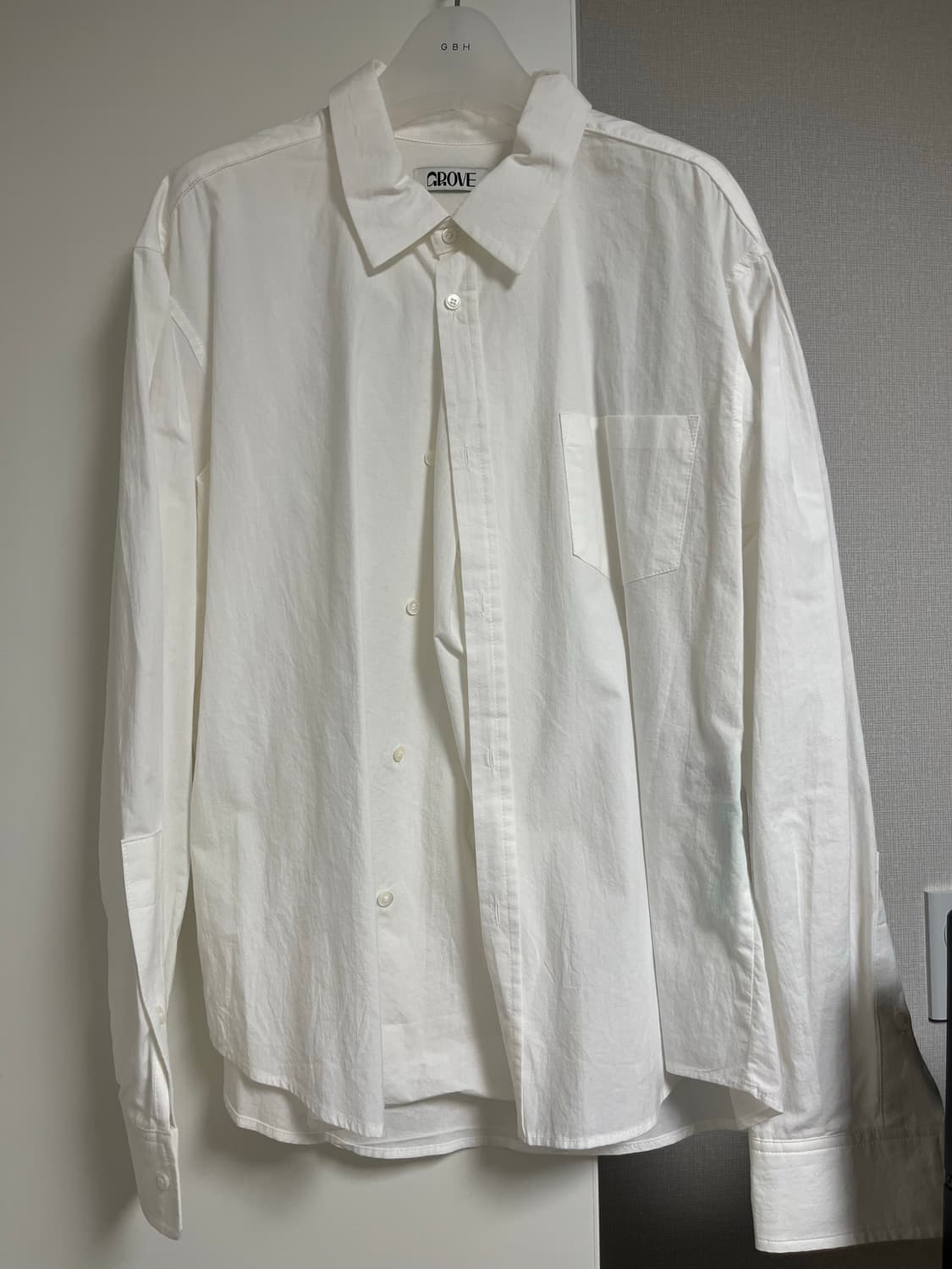 Grove 그로브 스미스 폴드카라셔츠 화이트 상품이미지7