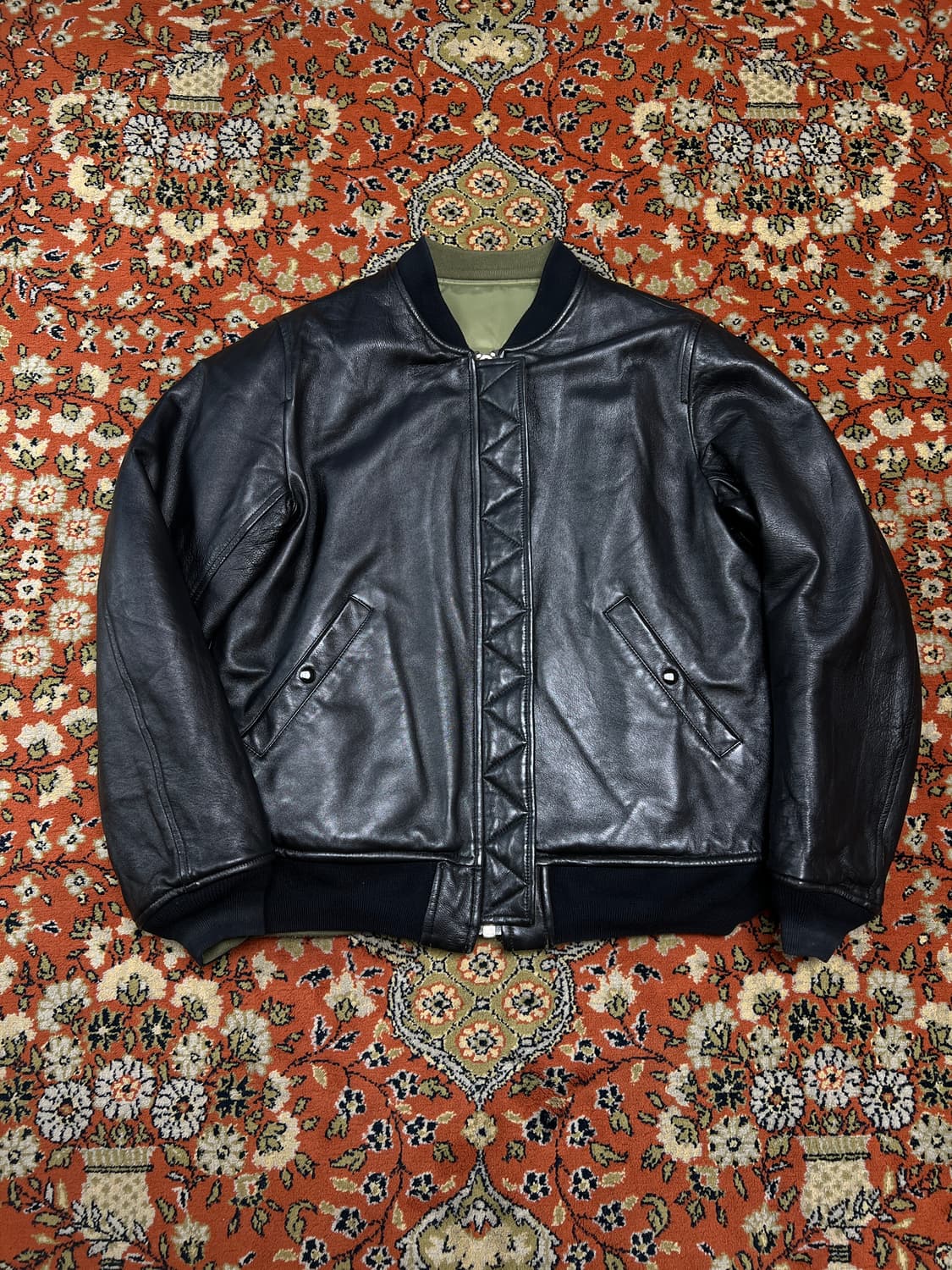 [FREE] 인스턴트펑크 리버시블 리얼 레더 MA-1 상품이미지1