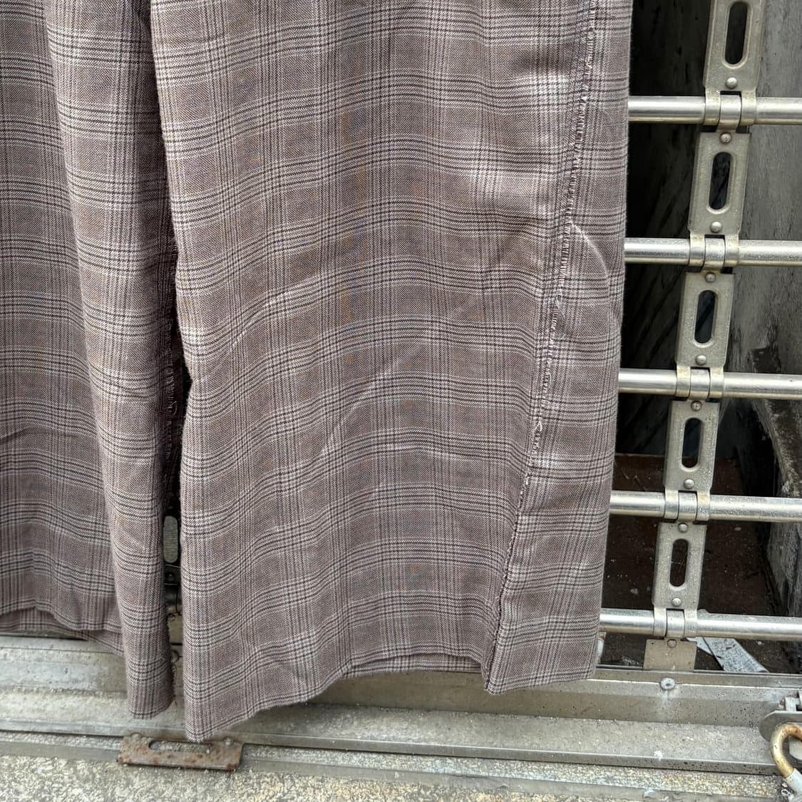 [L] 24년 youth 유스 트리플 스티치 와이드 체크 팬츠 상품이미지4