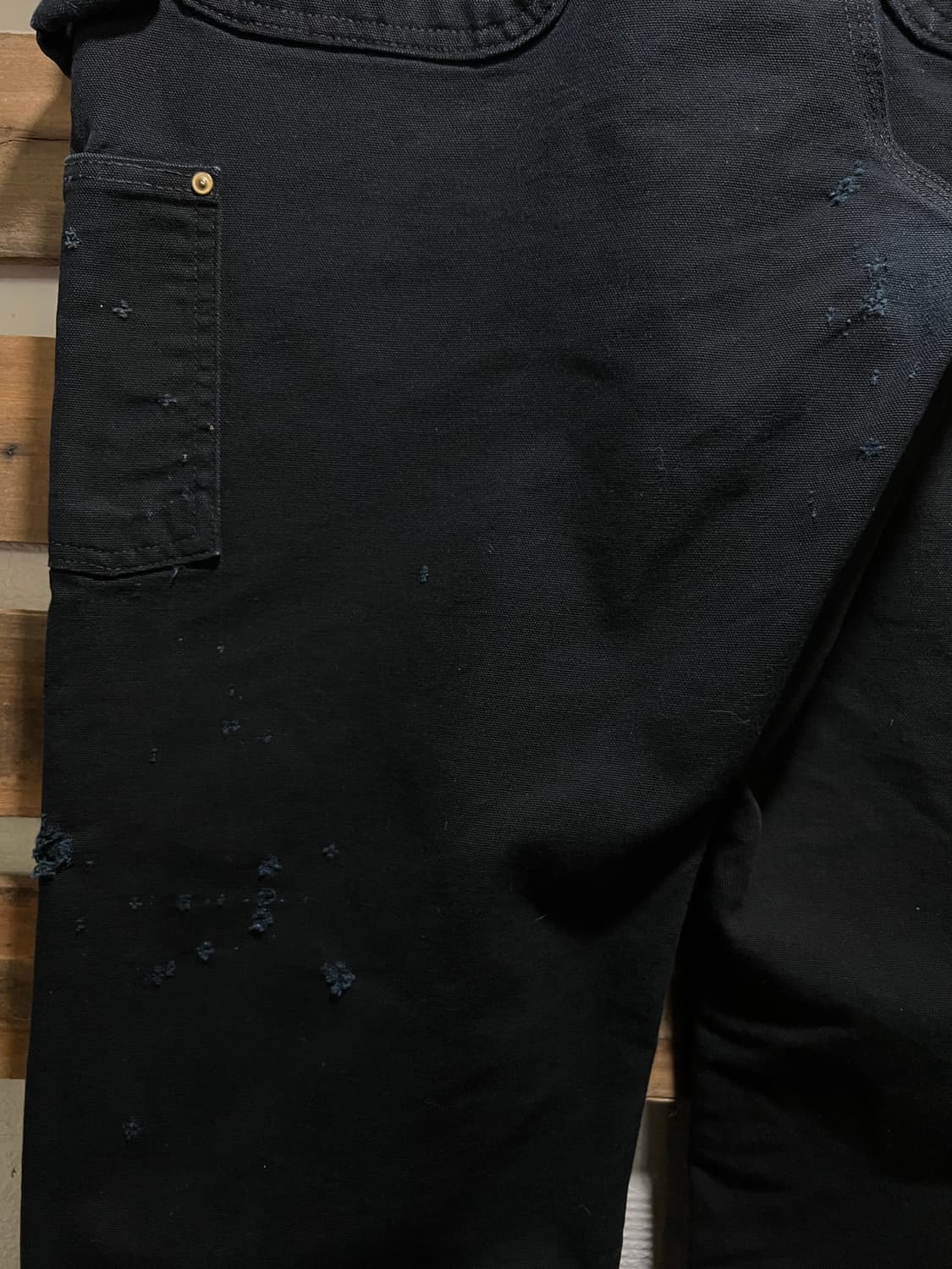 [36]칼하트 Made in USA 빈티지 데미지드 블랙 더블니 워크팬츠 상품이미지6