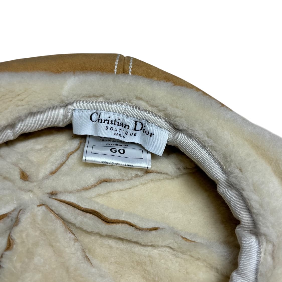 디올 빈티지 시어링 퍼 베레모 60호 상품이미지5