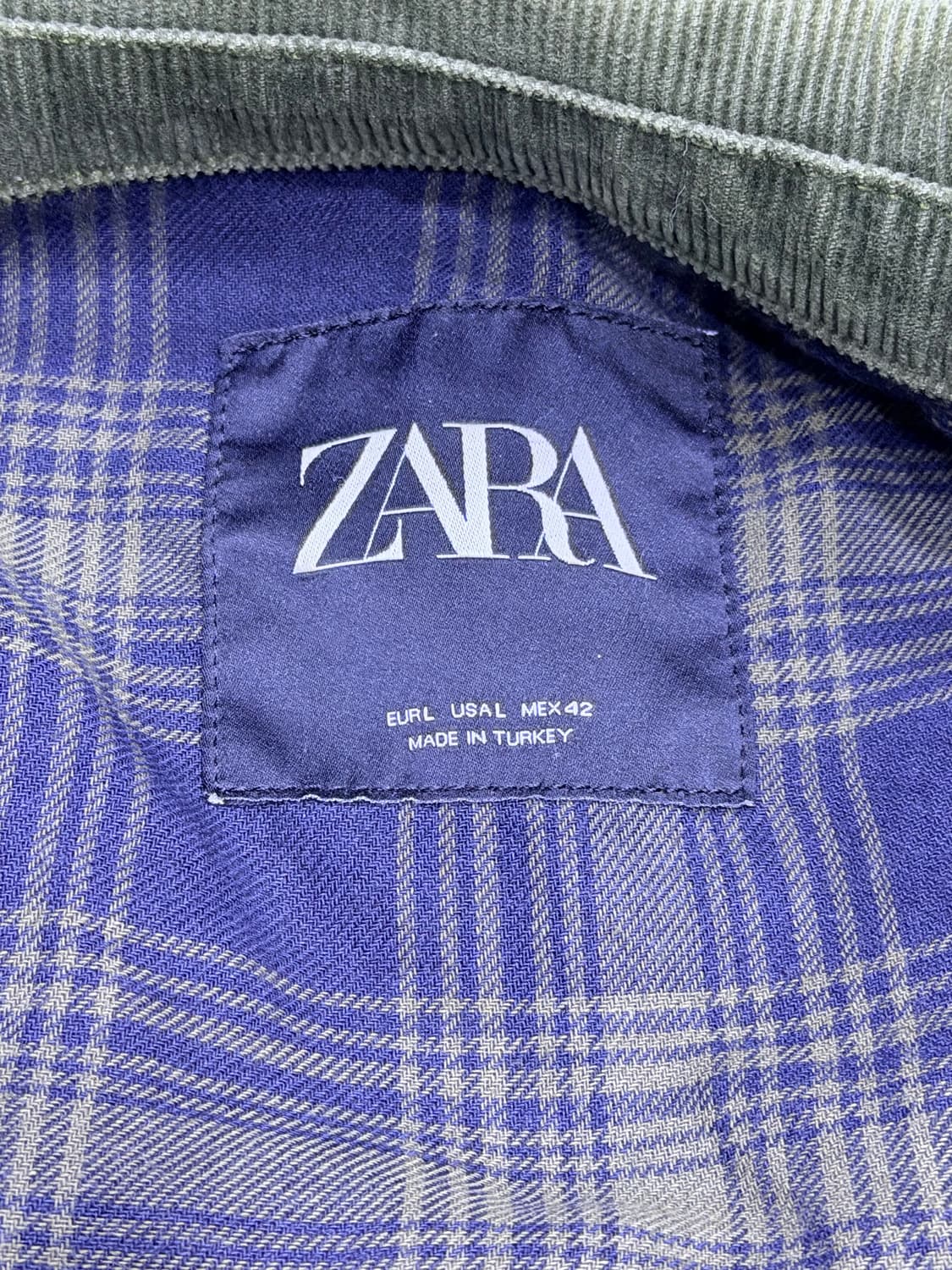 자라 코듀로이 카라 초어 워크자켓 올리브 L 상품이미지8