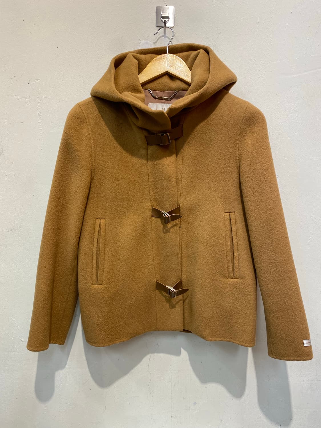 TIME 타임 후드 숏 자켓 카멜색 상품이미지1