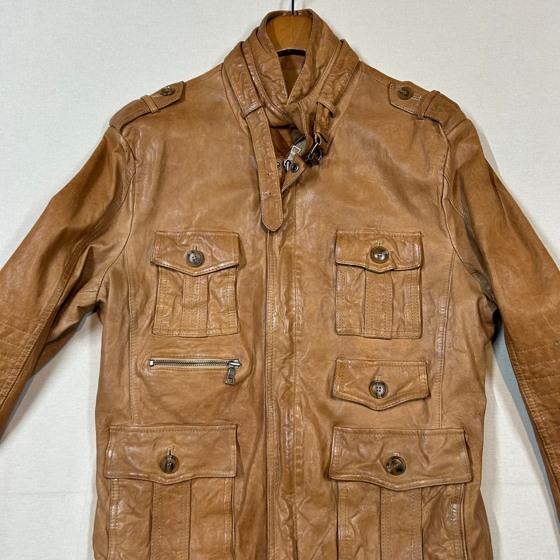 L) Lism 멀티 포켓 램스킨 레더 양가죽 자켓 상품이미지2