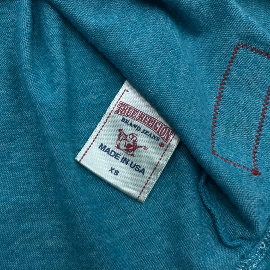 트루릴리젼 딱붙핏 블루 브이 반팔 XS 상품이미지6