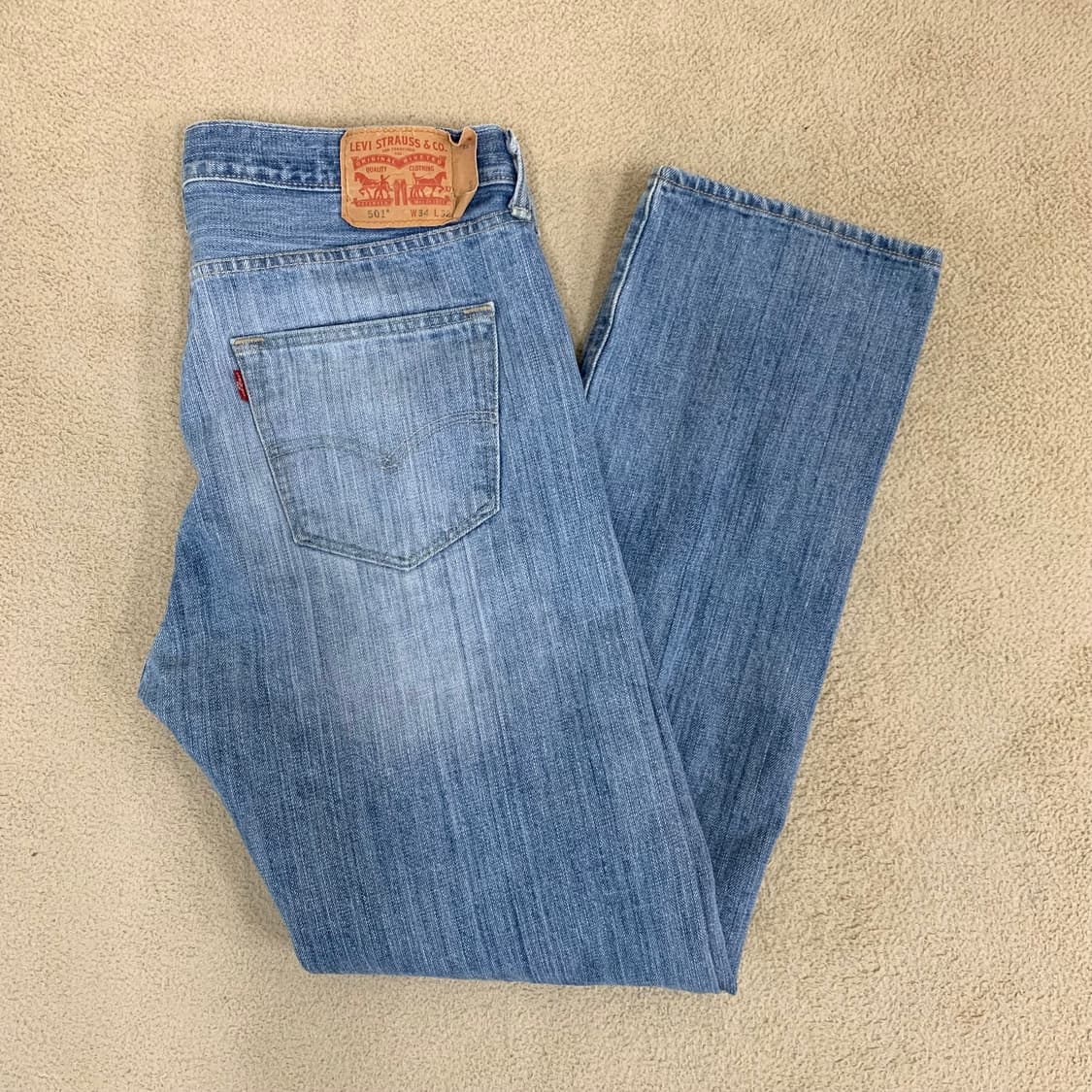 빈티지 리바이스 501 워싱 데님팬츠(35사이즈) 남자청바지 연중청 상품이미지1
