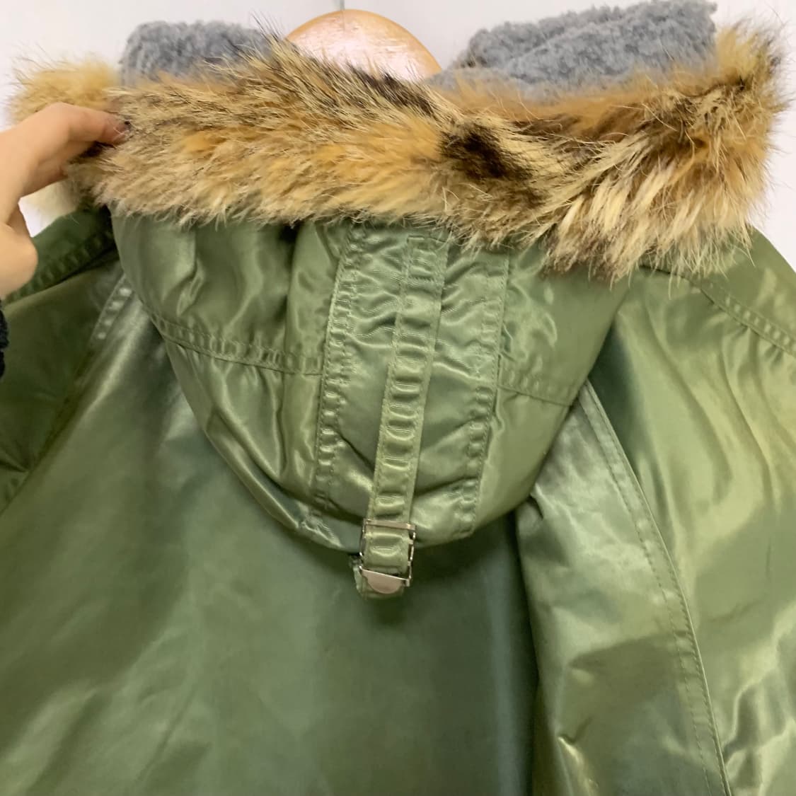 코린스 빈티지 야상 점퍼 퍼 후드 N3B 미군 y2k 카키 L 상품이미지3