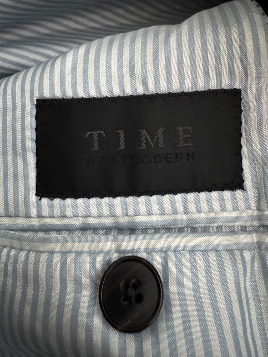 한섬 타임 Time 옴므 네이비 금장 코튼 정장 자켓 M 상품이미지3