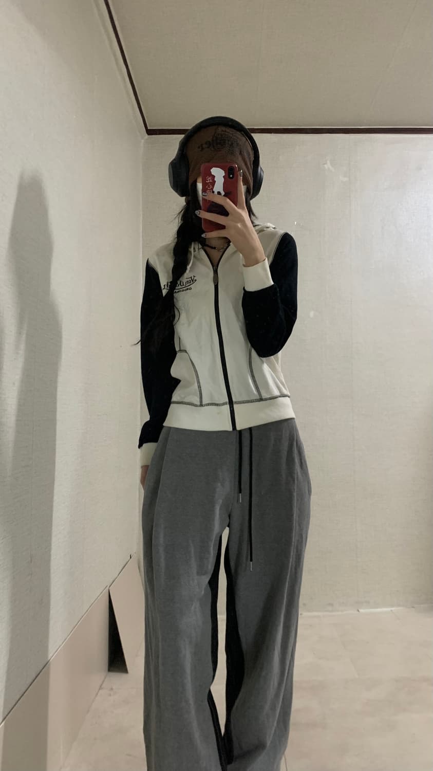 big logo cotton hood zip-up 상품이미지4