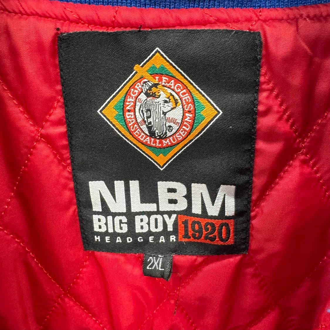 90s NLBM X 빅보이 헤드기어 바시티자켓 후면 패치 디테일 레드 상품이미지9