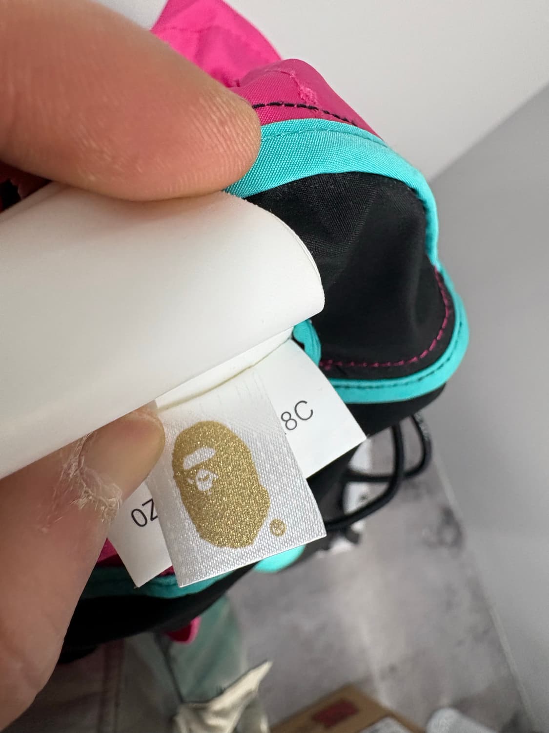 베이프 ss20 컬러블록 포켓터블 나일론 윈드브레이커 핑크자켓 A3205 상품이미지10