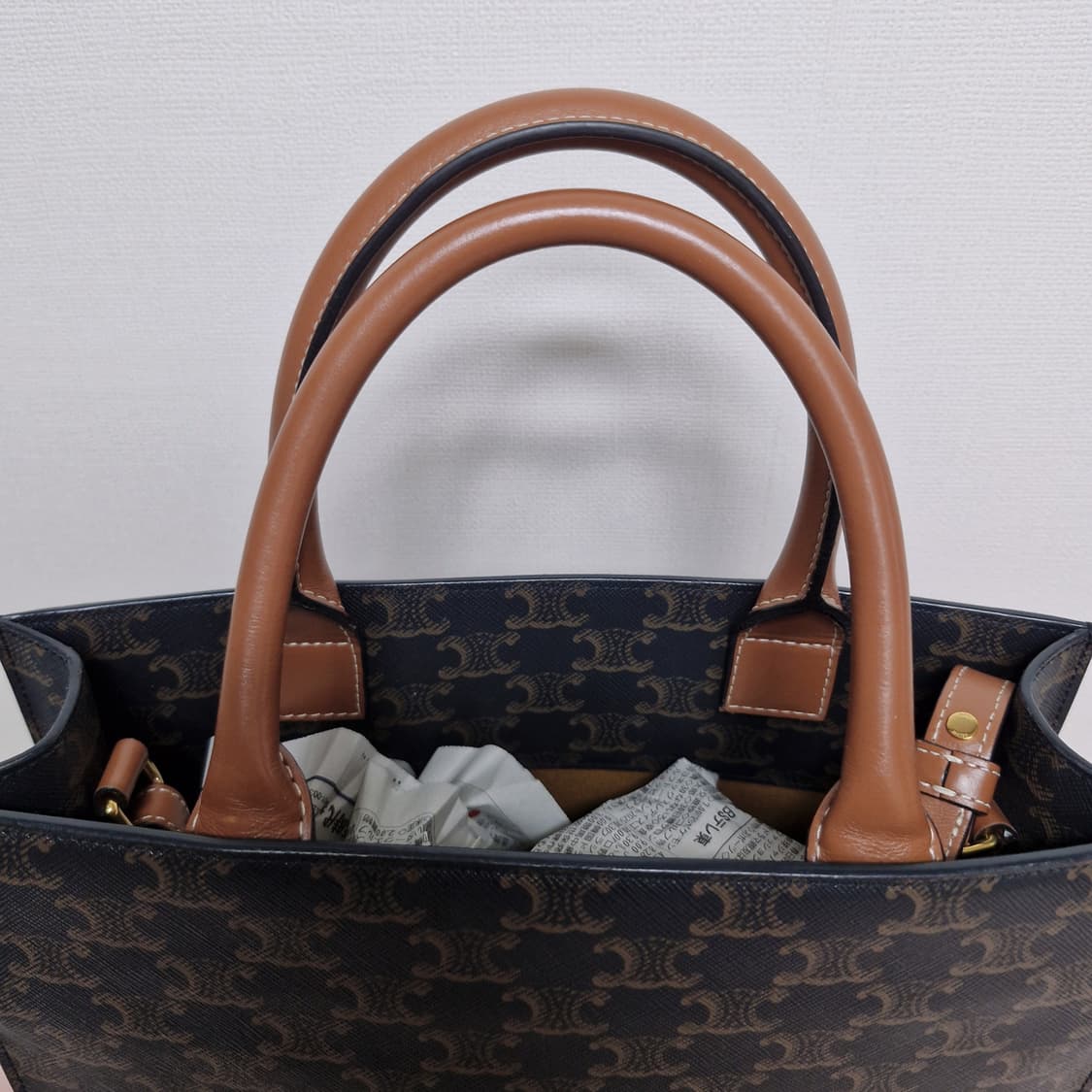 셀린느 CELINE 스몰 카바스 버티컬 트리옹프 캔버스 숄더백 크로스백 상품이미지7