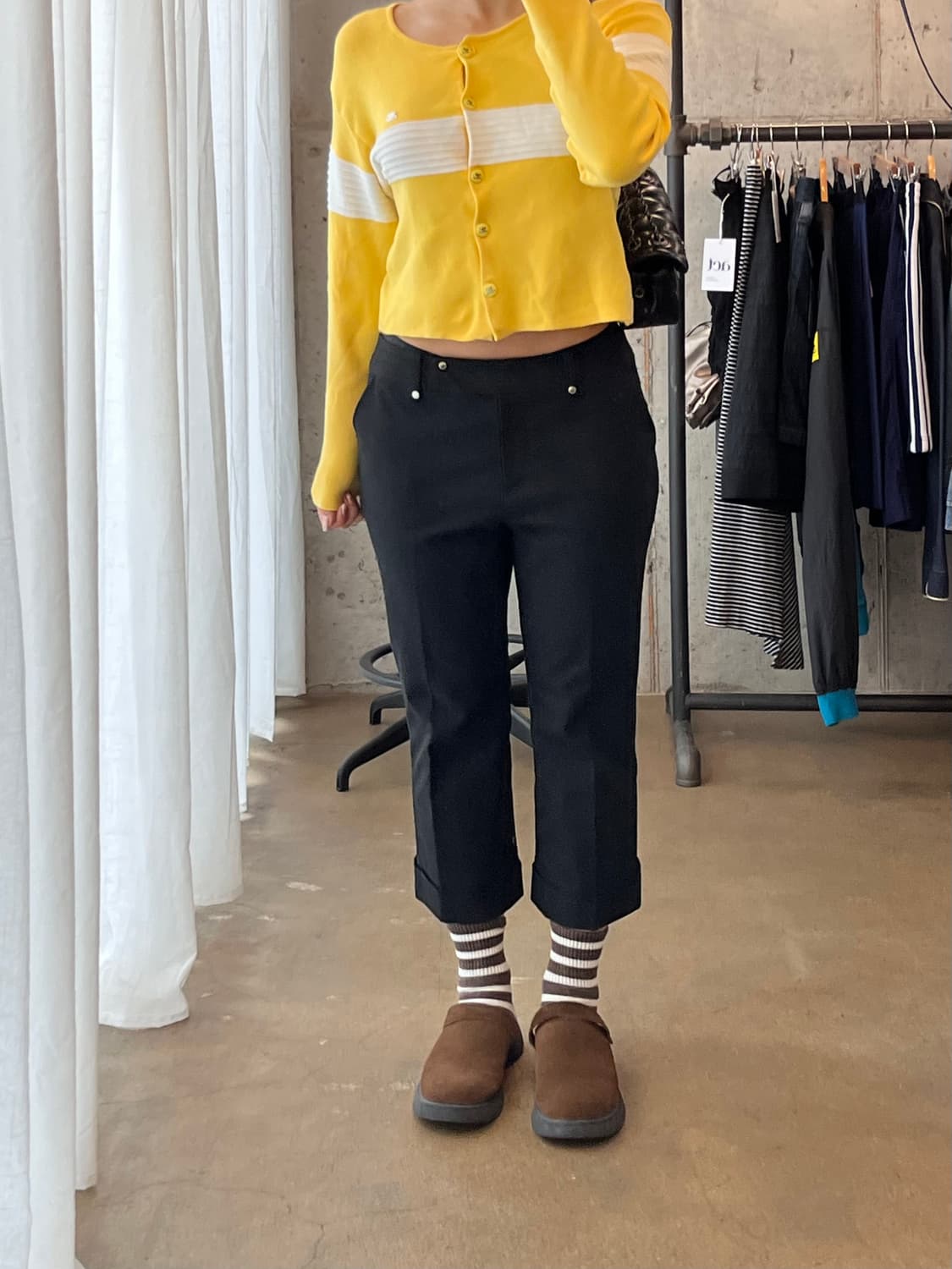 꾸레쥬 앵클팬츠 블랙 상품이미지2