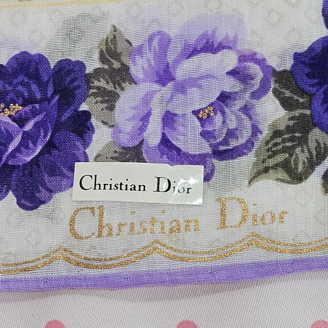크리스찬 디올(Christian Dior) 퍼플 로즈 플라워손수건 상품이미지5