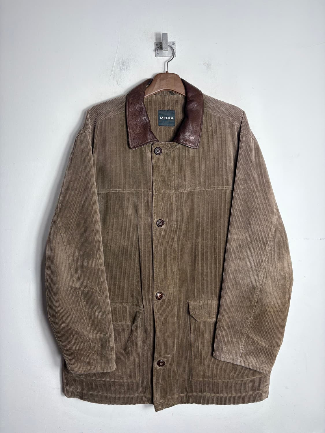 Melka 가죽 카라 코듀로이 자켓 상품이미지1